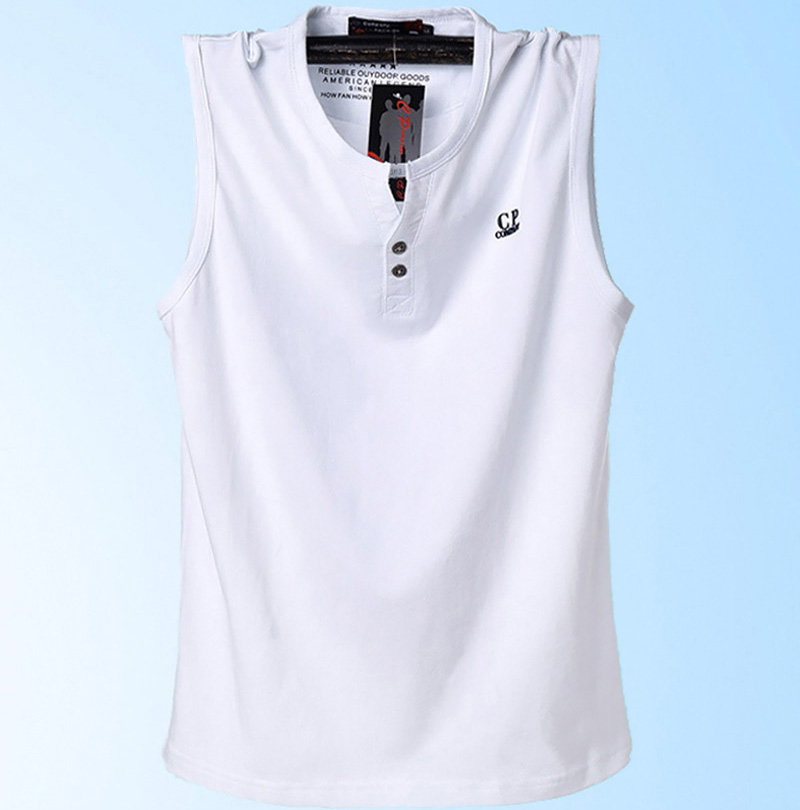 Áo vest nam mùa hè cotton rộng cộng với phân bón tăng thể thao vai rộng tay áo vest không tay áo thun nam - Áo vest cotton áo lông vũ