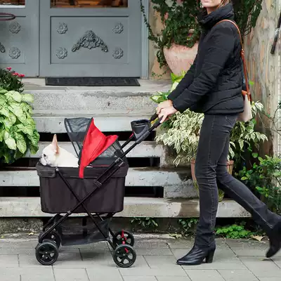 Taiwan BIYAYA pet stroller Dog stroller Cat stroller out-of-office stroller folding lightweight car shaking sound net red model