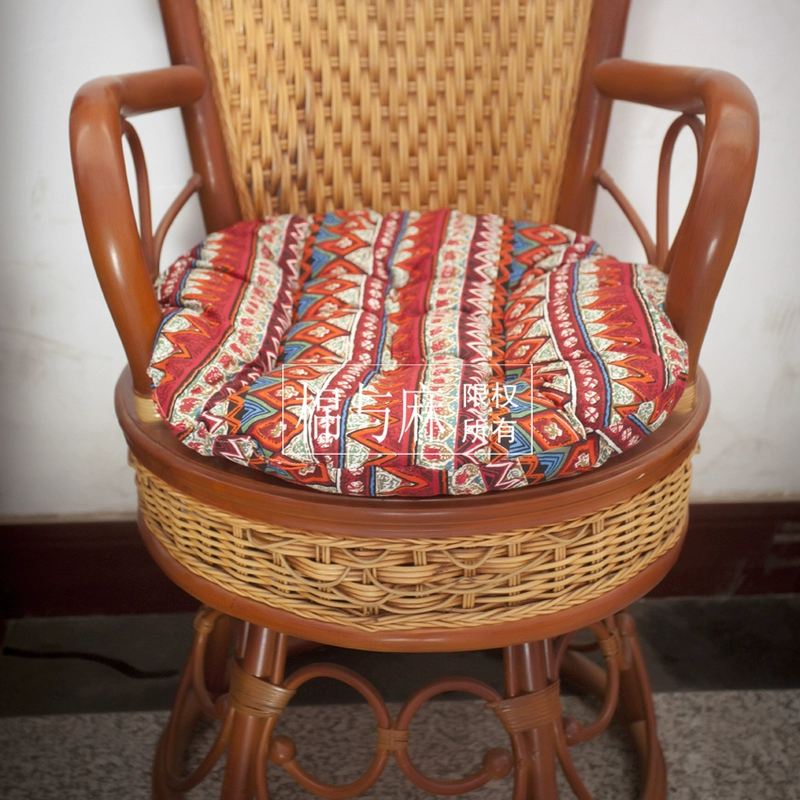 Bar bông futon đệm ghế văn phòng đệm dày vòng phòng trà retro gió quốc gia ghế ghế wicker - Ghế đệm / đệm Sofa