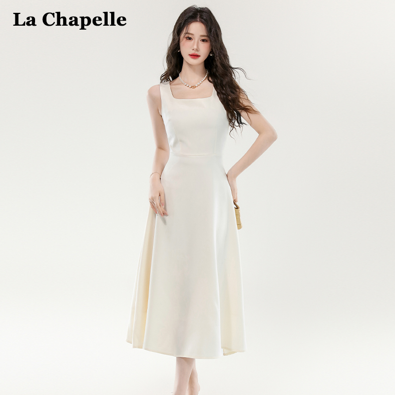 La Chapelle French-Style Sleeveless Camisole Dress for Women, 2026 Summer New Model, Elegant and Simple, Waist-Cinching and Slimming Dress