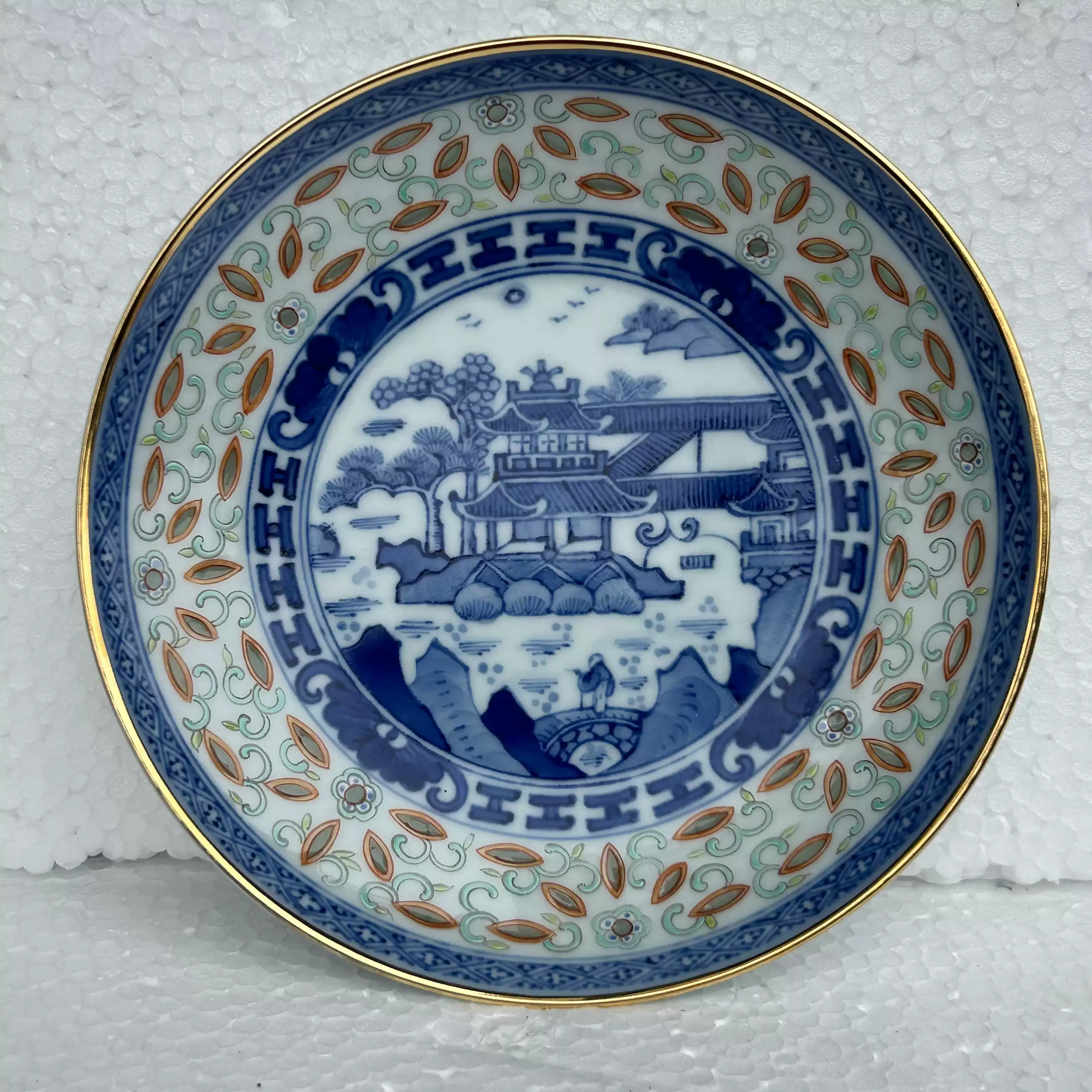景德镇567厂货瓷器玩玉青花玲珑加彩描金珐琅彩梧桐山水瓷盘壶承-淘宝