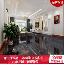 Foshan tile living room bedroom full cast glaze 800x800 floor tiles imitation marble wear-resistant floor tiles black Gangyan