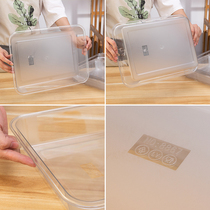 Acrylic plate rectangular transparent braised vegetable cold dish plate food deli tray plastic display plate box commercial