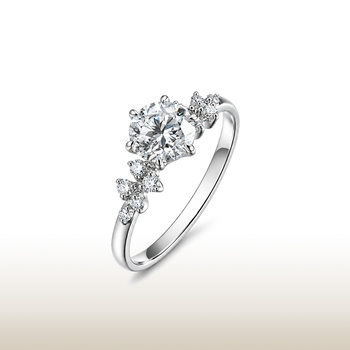 Forever heritage platinum cultured diamond six-prong wedding ring