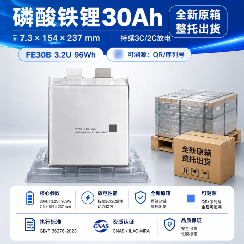 Lithium Iron Phosphate 30Ah New Size 7.3*154*237 Power Soft Pack with Full Capacity Suitable for Various Electric Vehicles