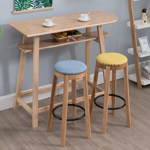 Ретро -американский бар высокий стул северный европейский стиль с твердым деревом винного кресла обделение передового стола и стула Комбинированность современной современной