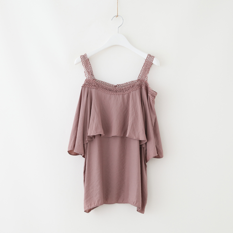Cao- đồng- amoniac chiffon ren sling quây áo sơ mi chiffon hàng đầu. Bán hết mà không cần bổ sung áo sơ mi trắng nữ form rộng