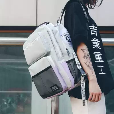 School bag female Korean version of Harajuku ulzzang backpack ins super fire high school college students trend large-capacity men's backpack