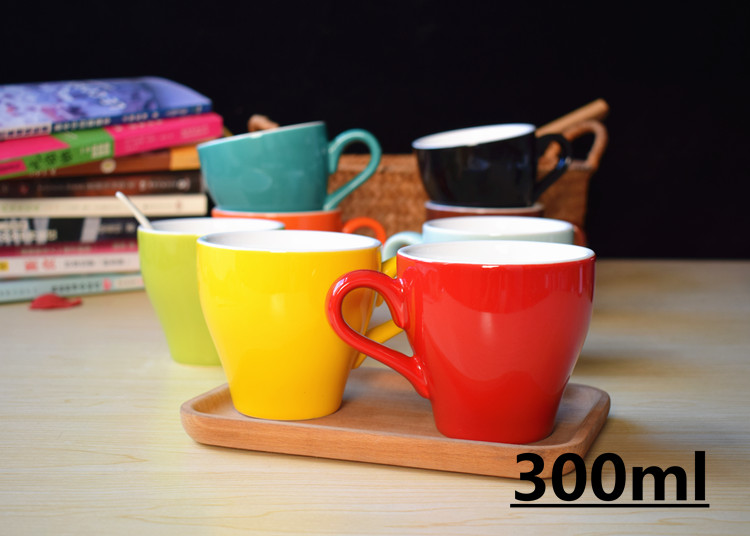 Ưu đãi đặc biệt giải phóng mặt bằng cốc cà phê gốm sứ châu Âu kéo hoa cốc trà cốc latte cốc sữa cốc cốc liền 300ml - Cà phê bình pha cafe