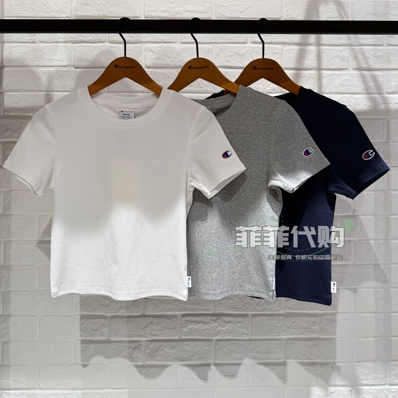 Champion Champion Counter Genuine Product 26 Spring and Summer New Round Neck Solid Color Casual Short T-Shirt U6Bsssw168