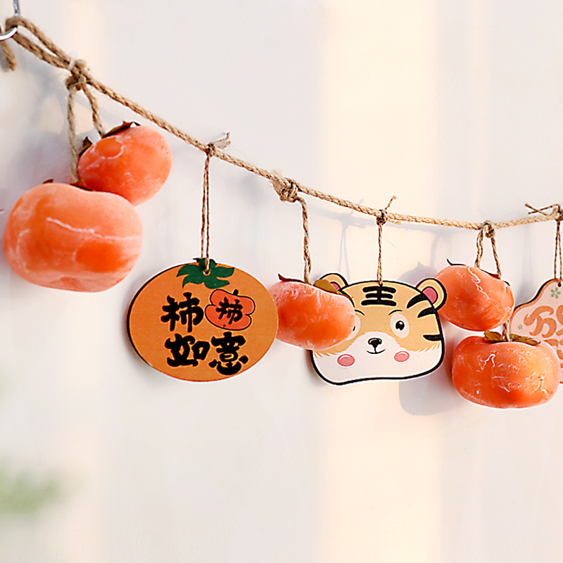 Simulated Persimmon string with Frost, everything is like, wall decoration, wall, living room, dining room, landscaping pendant