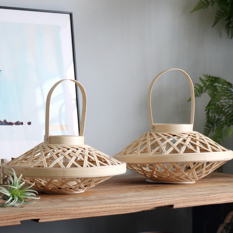 New Chinese flying saucer anti-wind lamp candlestick decoration pendulum decoration simple day style Minjuku Hotel Tea Museum Home Display Props