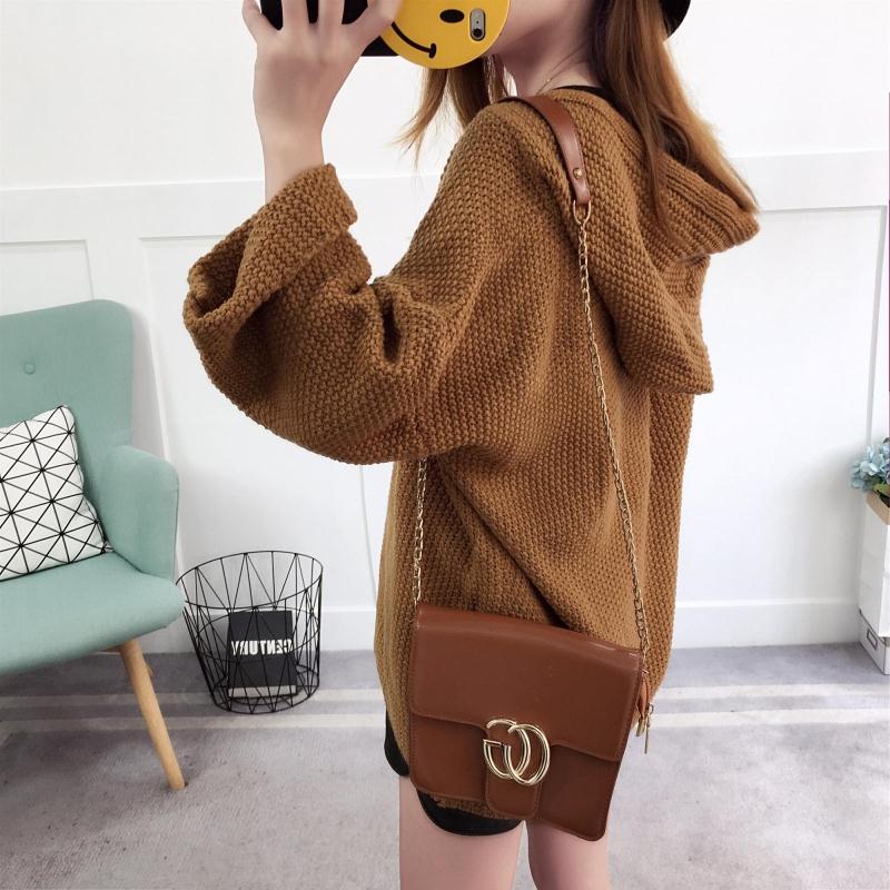 Áo len mùa thu trùm đầu của phụ nữ Hàn Quốc áo khoác nữ thời trang hoang dã áo khoác 2017 áo len croptop