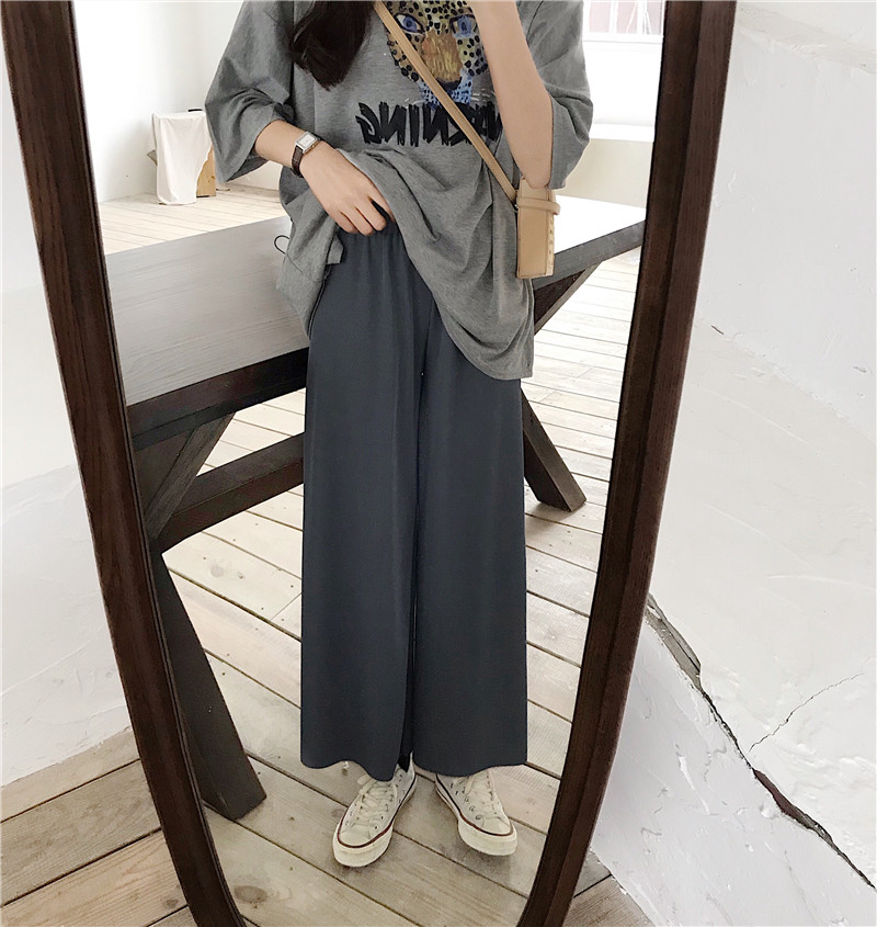 Sakura Kawashima Chic Han Edition 100 Hitch Spring Summer Port Taste Pendant Sensation Broadleg Slim Tightness High Waist Straight Cylinder Casual Pants