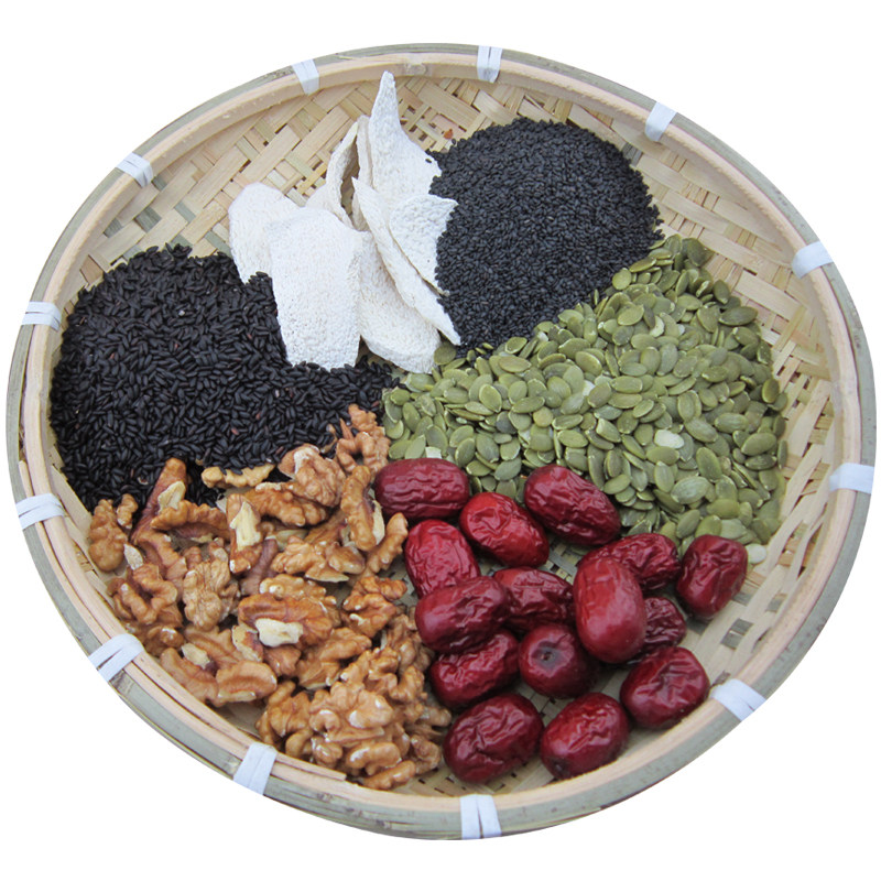 (Ah Jing Mill) Freshly Ground walnuts, jujube powder, black sesame powder, Pumpkin seeds, Yam Black Rice Flour 500g