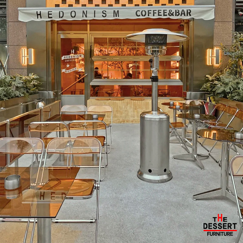 Net red coffee shop dessert milk tea shop stainless steel transparent tempered glass round table folding acrylic table and chair combination