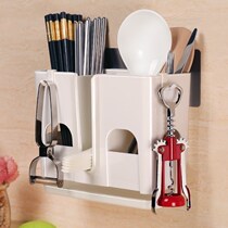 Chopsticks barrel kitchen chopstick cylinder Home Hanging free punch-free Punched Spoon With Chopsticks Poking and Poking Shelf