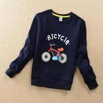 5 Childrens clothing Boys long-sleeved T-shirt 7 Childrens round neck sweater 9 plus velvet base shirt 10 Boys autumn and winter body shirt 12 years old 15