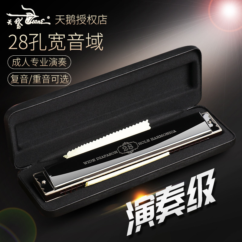 German imported tone reed harmonica 28-hole accent professional performance level adult polyphonic beginner student entry C tone