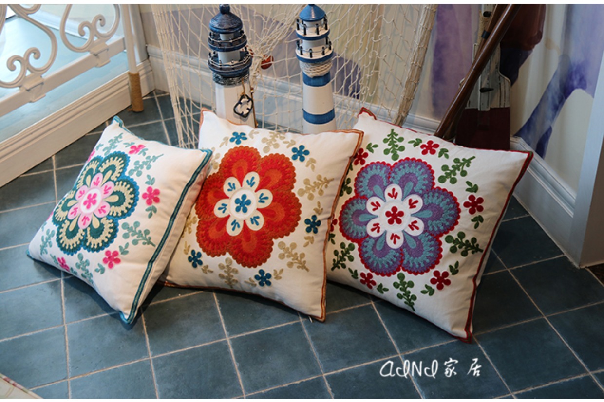Bông thêu sofa bọc đệm phòng khách giường lớn gối văn phòng thắt lưng xe không có lõi gối tựa ghế văn phòng