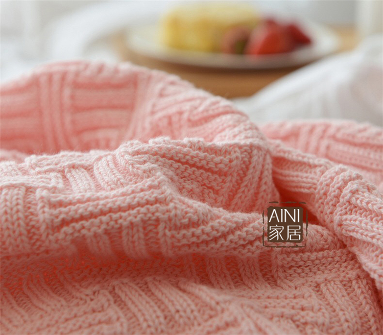 Tinh khiết bông đan chăn Bắc Âu sofa văn phòng chăn thú chăn đơn chăn nghỉ máy lạnh chăn mền trưa - Ném / Chăn chăn lông cừu nekio