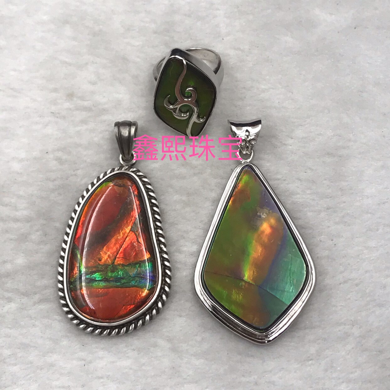 Spotted colour stone custom 925 silver 999 silver ring pendant retro or plated white gold inlaid with hand accompanying jewel wrapping