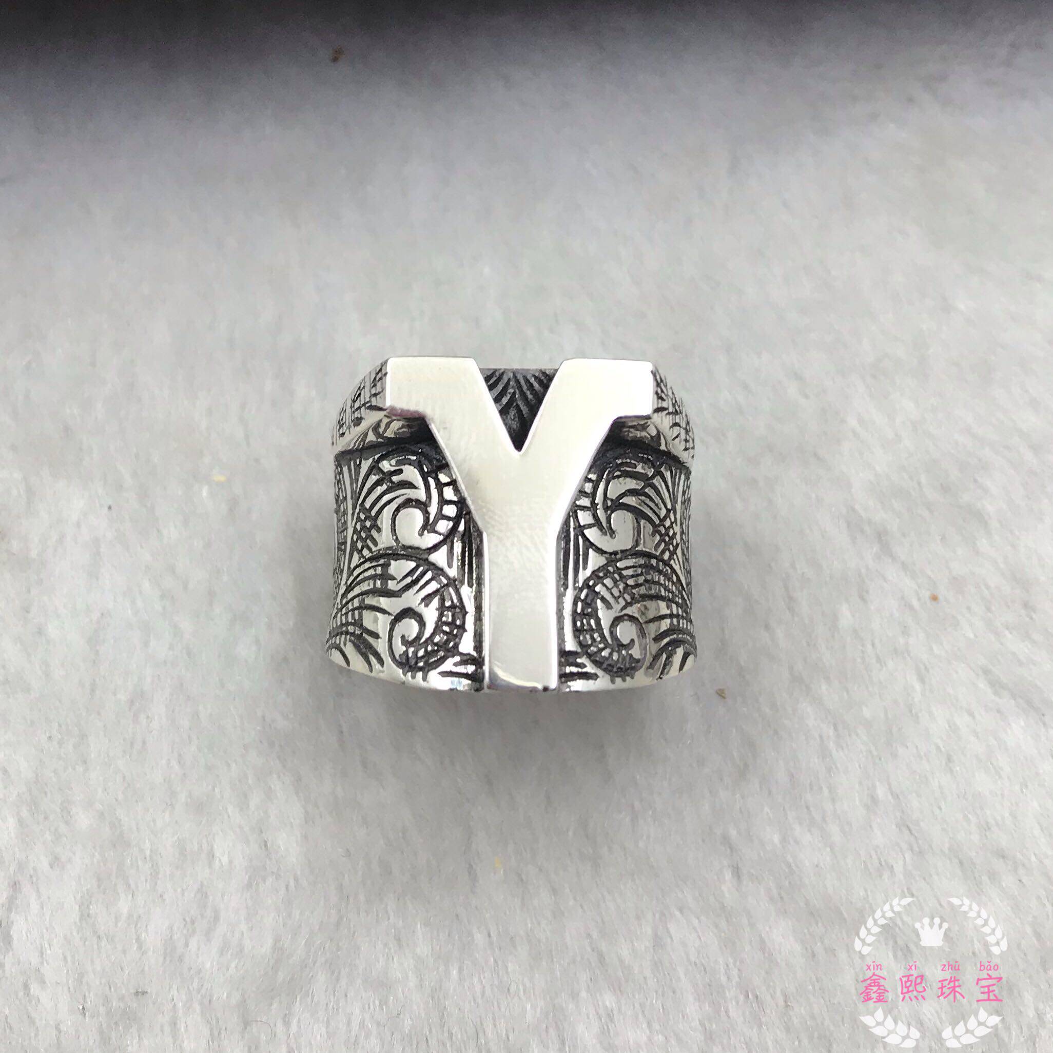 Personalized jewelry customization to map and sample processing 925 silver retro Thai silver ring to stone inlaid custom empty support