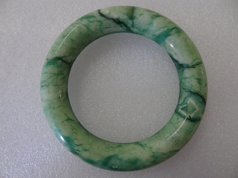 Antique collection of the Qing Dynasty old emerald floating jade bracelet jade jade jade 