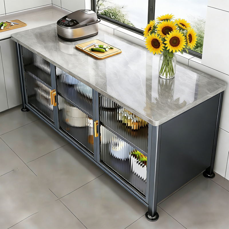 Kitchen Floor-Standing Storage Rack Multi-Layer Storage Cabinet Slate Cabinet Workbench Cabinet Steel Storage Cabinet Sideboard