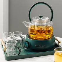 Glass bubble teapot household heat-resistant boiling water flower teapot tea set set small single pot electric pottery stove tea cooker