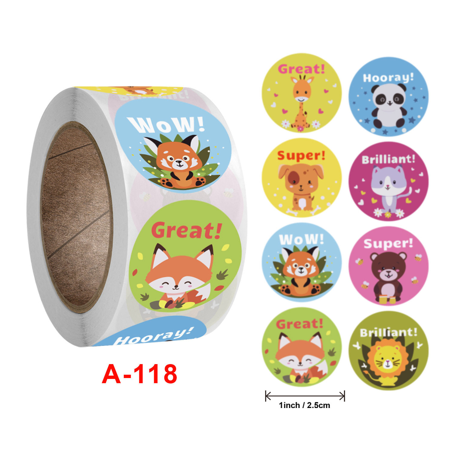 Cross-border children's reward sticker for self - roll label 8 types of student and teacher stationery label