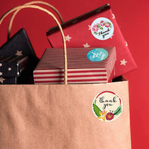 Thanks for sealing purple green flowers thank you for sticker baking milk tea coffee decoration adhesive label