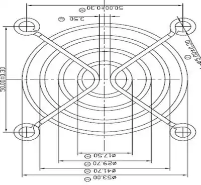60 fan metal safety net cover 6cm fan stainless steel dust net cover 6cm 6CM original factory direct sale