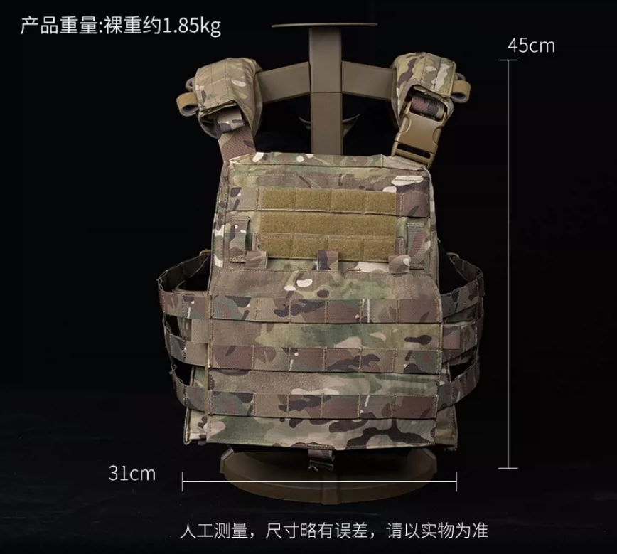 Chaleco táctico preparado para actividades de airsoft y caza
