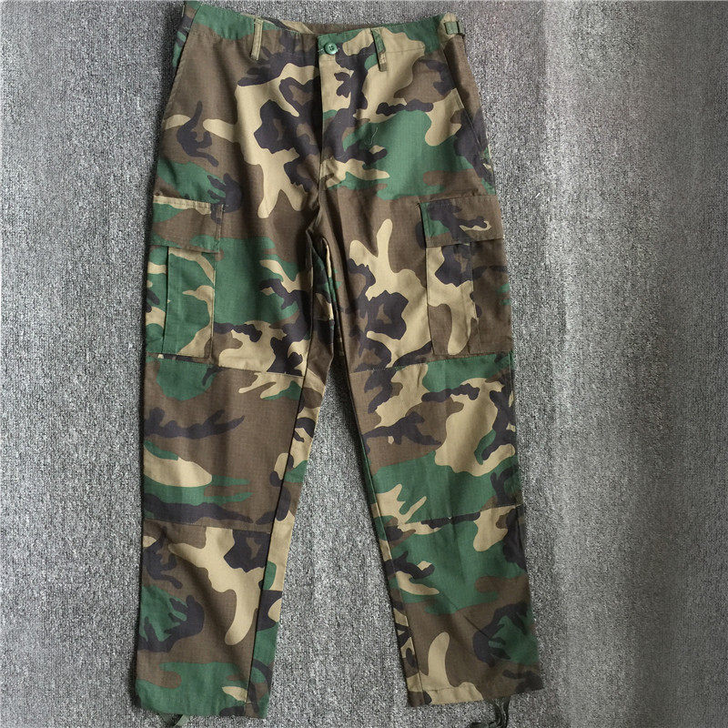 Regular BDU Old School Four bushes Woodland Combat pants homemade checkered cloth Tactical combat long pants