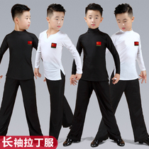 Boys Latin dance suit Suit Childrens dance suit Boys long and short sleeves Dance practice body suit Examination competition suit