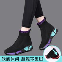 Spring and autumn days high-top square dance shoes trolling dance shoes Soft-soled ghost dance shoes Dance shoes womens booties