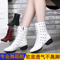 New soft-soled high-top dance shoes spring and summer breathable women boots adult mesh sailor dance shoes square dance boots