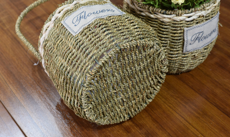 Wicker chậu hoa bình hoa mây hoa cổ điển vườn hoa chậu hoa xô giỏ hoa trồng trong chậu inserter giỏ sắt treo chậu hoa ban công