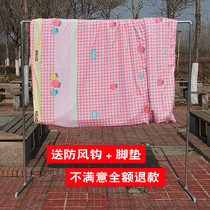 Steel pipe drying rack Balcony clothing display rack Horizontal bar floor galvanized pipe hanger stall simple drying rack