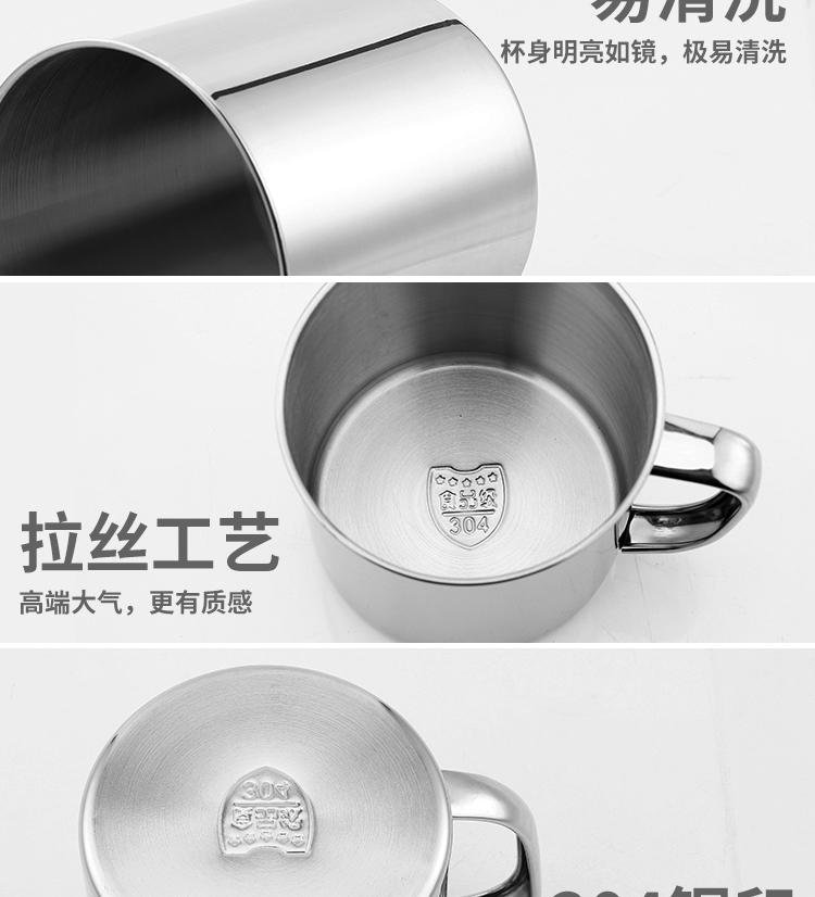 Cốc nước inox 304 có nắp đậy tay trẻ em cốc gia đình dành cho người lớn cốc miệng lớn có tay cầm tách trà bình nước giữ nhiệt lock&lock