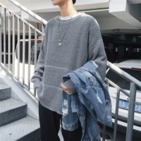 Phiên bản Hàn Quốc của áo len nam mùa thu đông và học sinh mùa đông dày màu đậm xu hướng áo len nhỏ tươi người yêu áo len tăm dài tay