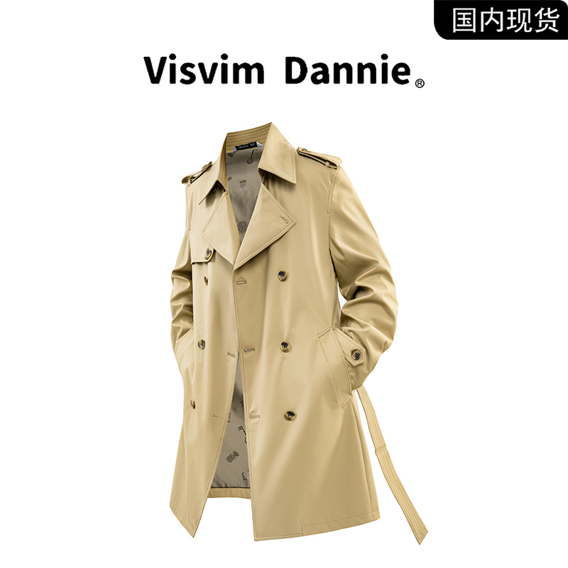 【Brand Clearance】Visvim Dannie Spring and Autumn Mid-Length Trench Coat Men's Cape Coat