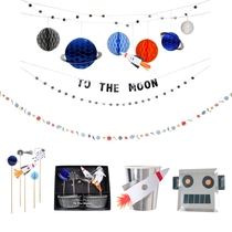 meri meri cosmic astronaut starry sky rocket model birthday decoration arrangement childrens birthday flag planting