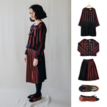 Ran fish shop belle chiara French stitching dress color flat shoes casual summer New