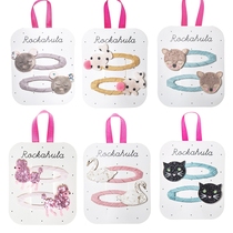 Ran fish shop Rockahula children hairclip unicorn flower bow rainbow Apple sparkling ins