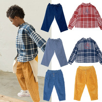 30 natural fish hyllow pelota AW19 male and female plaid shirt jeans summer new