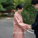 满庭芳 Двусторонное шерстяное демисезонное осеннее розовое шерстяное пальто