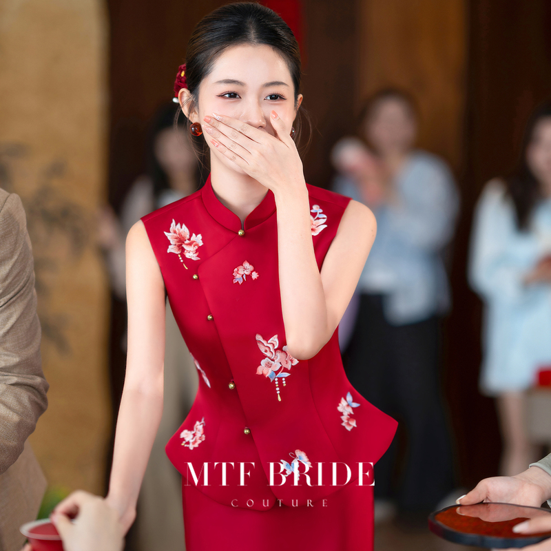 Mantingfang [Tangci] New Chinese-Style Improved Cheongsam Women's Toast Dress 2026 New Model Elegant High-End Engagement Dress