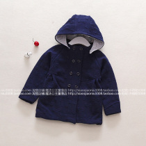 Clearance childrens trench coat girls trench coat mid-length spring and autumn baby hood double-breasted 90cm high